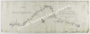 Historic map of Swale & Ouse Rivers 1735