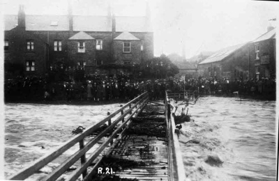 Alma Footbridge in flood