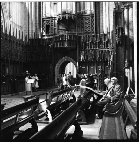 Jim Gott Sketching in Ripon Cathedral