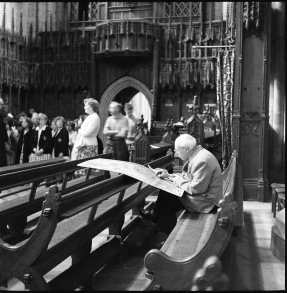 Jim Gott Sketching in Cathedral