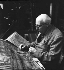 Jim Gott sketching in the Ripon Cathedral