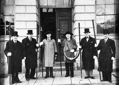 Civic Officials outside the Town Hall