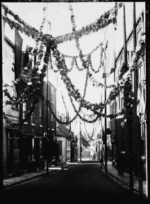 High Skellgate, decorated with bunting