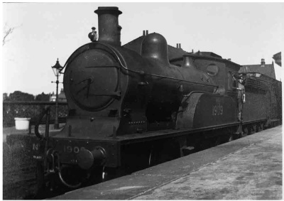 Steam train on Ripon Railway Station platform