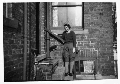 Miss Langley as a land girl