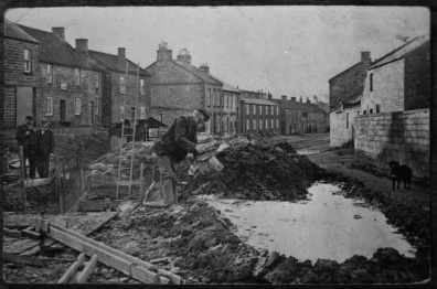 Putting in the drains, Kirkby Malzeard