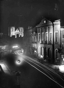 Ripon Town Hall and Cathedral at night