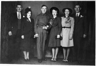 Wedding group including Eva and William Freeman