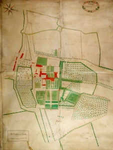 Historic map of Newborough 1722