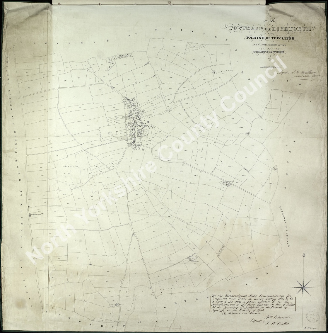 Historic Tithe Map Of Dishforth 1841