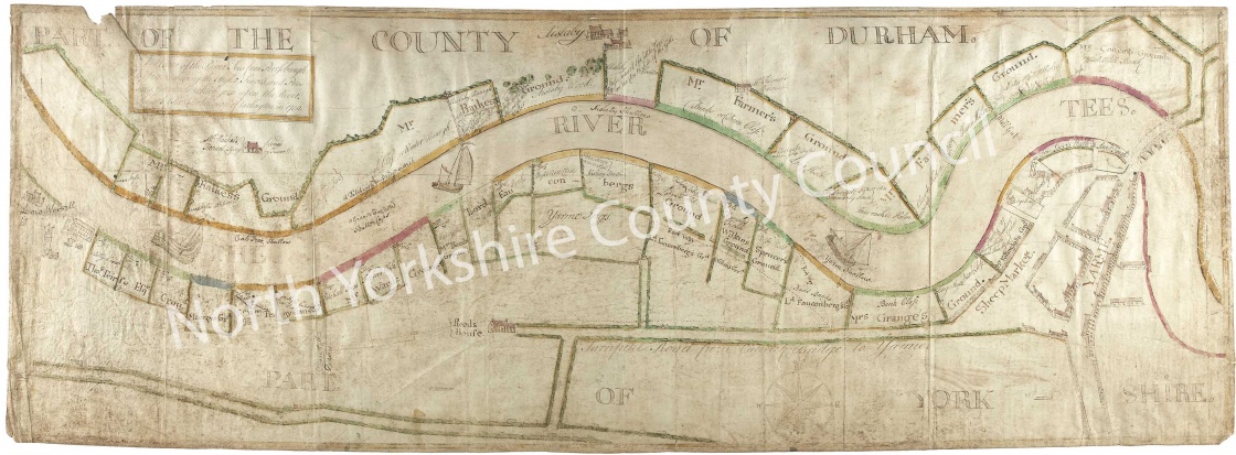 Historic map of the River Tees 1760