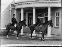 Horse riders outside Spa Hotel