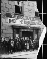 Victoria Hall with group of soldiers