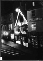 Wakeman's House at night, and Thirlways Stationers