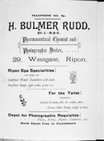 Advert for Bulmer Rudd's, Pharmaceutical Chemist shop