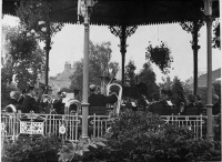 Ripon City Brass band in the Bandstand at Spa Gardens