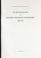 The Memorandum Book of Richard Cholmeley of Brandsby 1602-1623